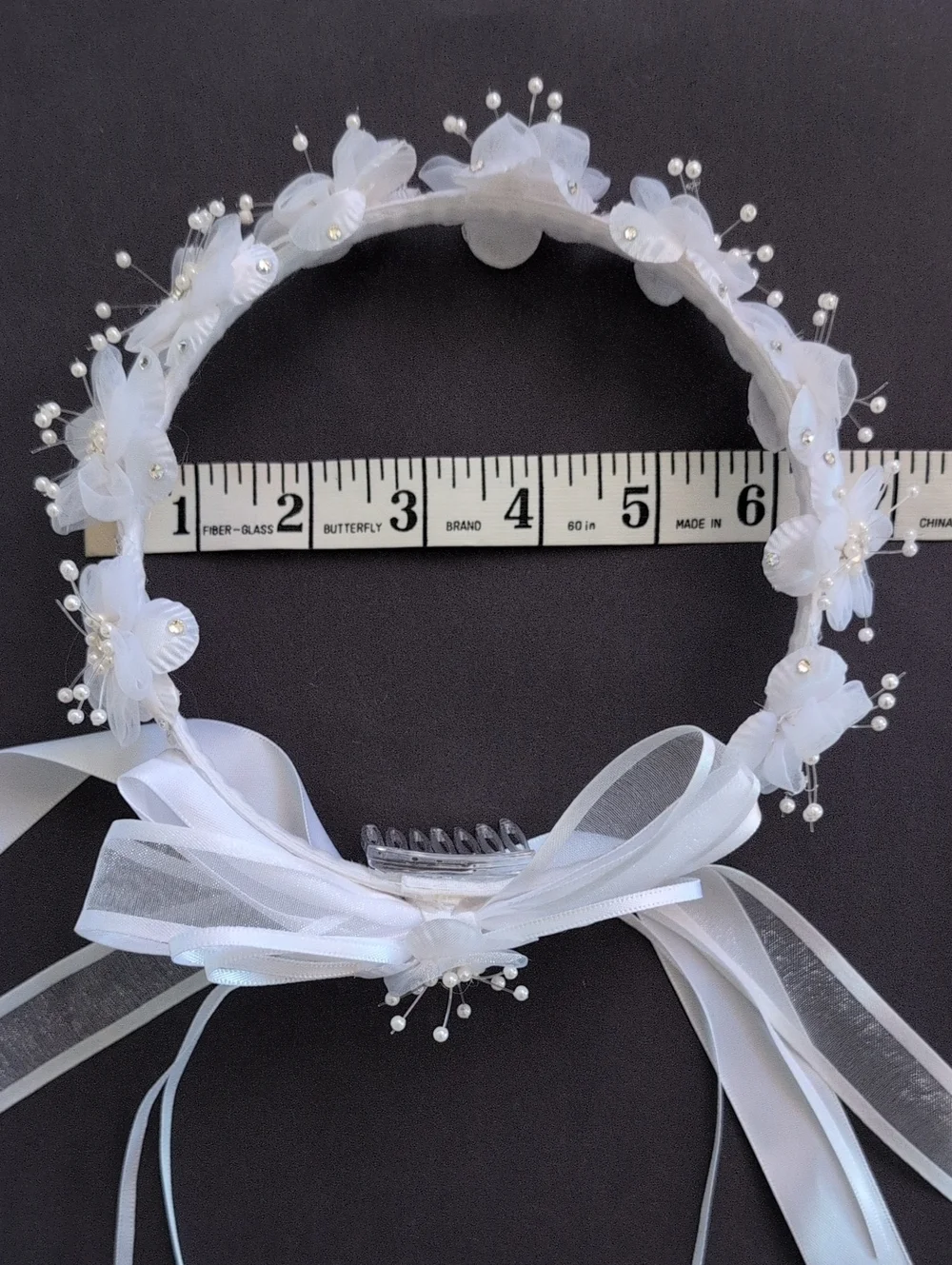 White First Communion Floral Headband Flower Girl Head Crown
